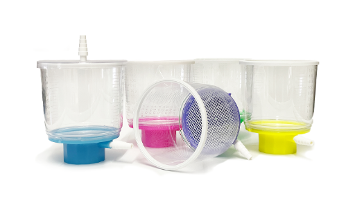 pluriStrainer Maxi Bottle Top Filter sind in 13 farbcodierten Maachenweiten, von 5 bis 2000 µm, erhältlich pluriStrainer Maxi Bottle Top Filter sind in 13 farbcodierten Maachenweiten, von 5 bis 2000 µm, erhältlich