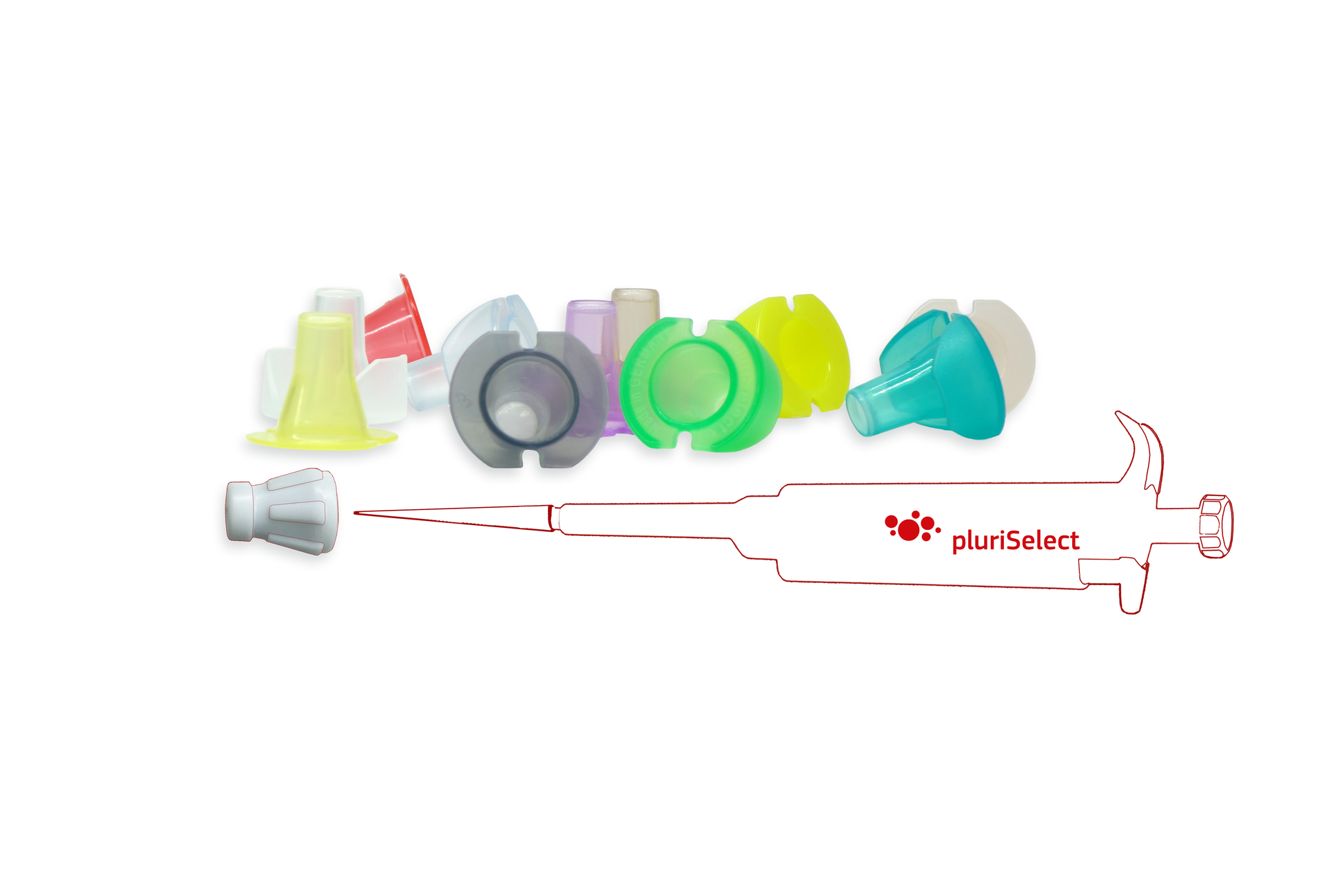 Adapter zur Verbindung von Pipettenspitzen mit unseren pluriStrainer Mini Zellsieben Adapter zur Verbindung von Pipettenspitzen mit unseren pluriStrainer Mini Zellsieben